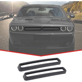 JeCar Grille Inserts Grill Cover Trim Kit Exterior Accessories Compatible with Dodge Challenger 2015-2023, Matte Black
