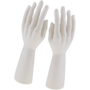 1 Pair of Male Hand Left Right Manikin Hand Model Gloves Rings Display Stand Holder Jewlery Organizer, Skin Color