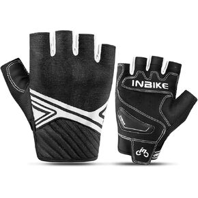 INBIKE Breathable Mesh Half Finger Motorcycle Gloves Hard Knuckle Wear Resistant with TPR Padded Palm Cushioning