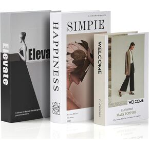 3 Pcs Decorative Books for Home Decor, Fake Books for Decoration with Magnetism, Faux Books for Decoration, Black and White Book Decor Aesthetic for Living Room, Bookshelf Room