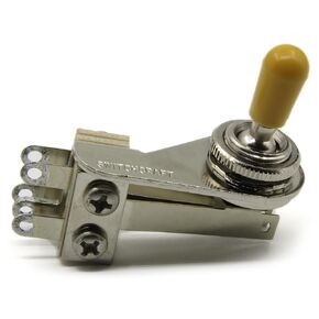 Switchcraft 3-Way Right Angle"L-Type" Toggle Switch w/Genuine Switchcraft Tip - Black, White, Cream or Amber - for Electric Guitar (Amber Tip)