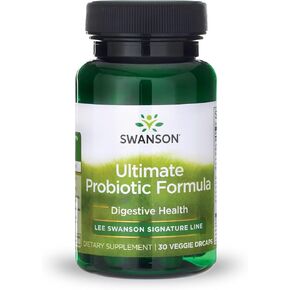 Swanson Ultimate Probiotic Formula Digestive Health Immune System Support 66 Billion CFU Prebiotic NutraFlora scFOS 30 DRcaps Veggie Capsules (Caps)