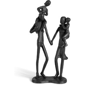 Sziqiqi Wedding Anniversary Romantic Gifts: Anniversary Wedding Gifts for Men Women Romantic Gift for Husband Wife Parents - Family of 4 Cast Iron Figurines