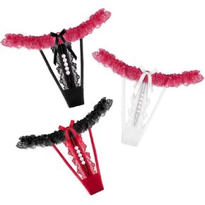 ثونغات الدانتيل النسائية G-String سراويل سراويل داخلية منخفضة الارتفاع الداخلي