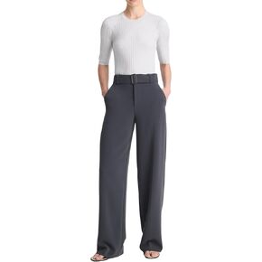 Vince Women's High Waisted Belted Wide Leg Trouser