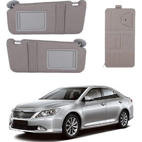 Sun Visor Left Driver and Right Passenger Side Gray Fits for Toyota Camry 2007-2011 with Storage Bag Fits 74320-33E80-B0