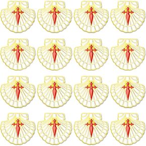 6/12/50/100 Pack Camino de Santiago Badge Road Marker Scallop Shell St James Cross Pilgrim lapel Pin