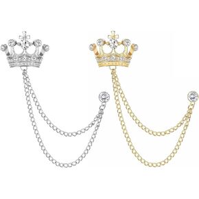 Collar Chain Pin for Men and Women - Hanging Tassel Brooch Lapel Pin for Business Suits - Bar Pin With Long Chain - Gifts
