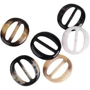 6 Pcs Color Random Scarf Clip Ring Scarf Clasp Slides T Shirt Clips Rings Oval Plastic Scarf Buckle Holder for Women Brooches and Pins Jewelry
