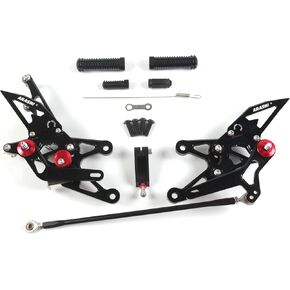 V2.0 Adjustable Rearsets Compatible with Yamaha YZF R1 2007-2008, Black