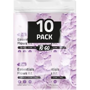 pH Advantage Essential Flows Period Kit (10 Pack) - 3 Pantyliners, 2 Maxi Pads & Feminine Wipe | Hygiene Essentials for School, First Period (Red)