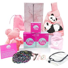 First Period Kit for Girls 9-10-12-14 Me Time Organic Sanitary Pads Gift Tweens Teens Young to Go Starter Daughter Storage Bags My Emergency Packs Cheap Box Feminine Hygiene Stuff Tracker
