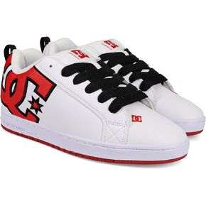 DC Men's Court Graffik Skate Shoe, White/RED, 10.5