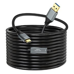 كابل USB 3.0 A إلى C بطول 50 قدم، كابل USB 3.0 فائق السرعة بسرعة 5 جيجابت في الثانية متوافق مع VR وXbox والكمبيوتر المحمول والكاميرا ومحطة الإرساء وSSD والمزيد