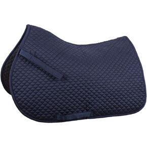 Back on Track Mathilda English All Purpose Saddle Pad Horse, Navy Blue