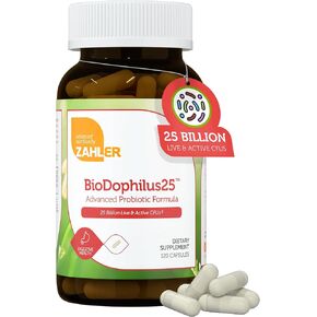 Zahler BioDophilus25, 25 Billion CFU Probiotic + Prebiotic - 11 Strains Daily Probiotic Supplement - Kosher Probiotics for Women for Digestive Health, Probiotics for Men for Gut Health (120 Capsules)