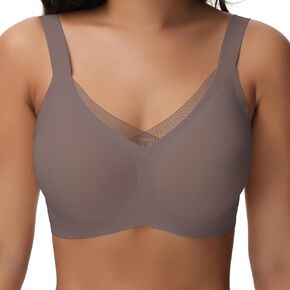 Seamless Bras for Women Wirefree, V Mesh Comfortable Bralette No Underwire Push Up Everyday Bras Wireless T-Shirt Bra