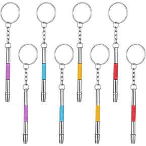 8pcs Sunglass Screwdriver, Zinc Alloy Eyeglass Screwdriver Kit, Portable Eye Glasses Repair Kits, Sunglass Repairs Kits with Screws for Watch Repair (4 Colors)