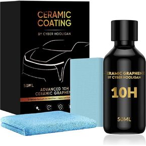 Premium 10H Graphene Ceramic Coating Kit (1x50ml) - Ultra-Durable Car Protection, Car Detailing Kit, High Gloss Finish, Easy to Apply