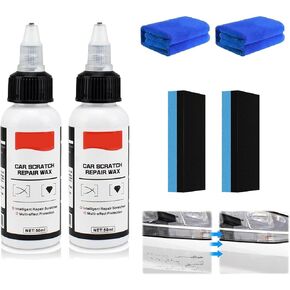 (2PCS, 2 * 50ml+2*sponges) Car Scratch Repair Wax, Car Buff Out Scratch, Car Paint Scratch Repair, Car Scratch Repair Paste, Car Wax Scratch Kit, Multi-Effect Protection