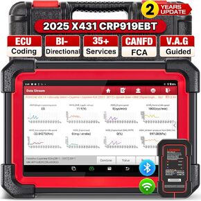 LAUNCH X431 CRP919EBT Elite OBD2 Scanner, 2025 Wireless Bidirectional Scan Tool with ECU Coding, CANFD & DOIP, FCA AutoAuth, 35+ Reset Functions, V.A.G Guided, Full System Diagnostic for All Vehicles