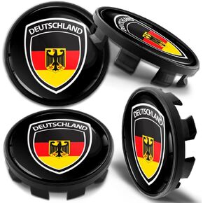4 x 68mm Wheel Centre Alloy Hub Center Caps Compatible with BMW 36136783536 Hubcaps Germany Deutschland Flag CB 70