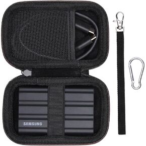 XANAD Protective Case for Samsung T7/ T7 Touch Portable SSD 1TB 2TB 500GB USB 3.2 External Solid State Drive(Outer Black Inner Blue)