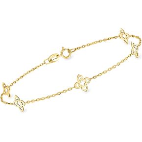 Canaria 10kt Yellow Gold Flower Station Bracelet