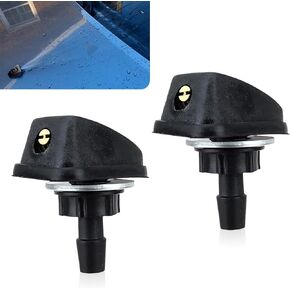 Pack-2 Car Windshield Washer Nozzle, Windshield Sprayer Nozzle Adjustable Fan-Shaped Kit, 0.31" Windshield Washer Jet Replacement Parts, Universal for Most Cars, Trucks (Black)