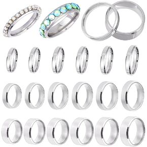 UNICRAFTALE 18Pcs Stainless Steel Classical Plain Stackable Wedding Band Rings Laser Inscription Blank Finger Ring Metal Simple Ring for Women and Men Gifts in Saudi Arabia