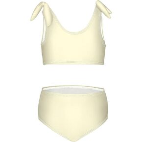Pure Color Girls Swimsuits 2 Piece Kids Swimwear Bikini Set Bathing Suit for Girl