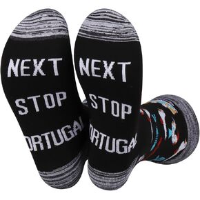 JXGZSO Portugal Travel Gift Next Stop Portugal Socks Portugal Trip Lover Gift Portugal Vacation Gift Traveler Themed Socks
