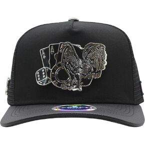 Hats Los 3 Vicios FT86M Black Baseball Cap - Premium Rooster Hat for Men and Women, Black Snapback Hat, Ball Caps for Men for Any Occasion, Rooster Trucker Hat, Gorra para Hombre Ajustable
