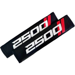 Seat Belt Strap Cover Pad, Compatible with Dodge Ram 1500 2500 3500 Decoration, Interior Car Accessories, Carbon Fiber Leather, Shoulder Neck Cushion Protector, 2 PCS, Black and Red, (2500)
