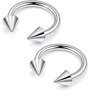 Ruifan 20G 18G 16G 14G 12G Horseshoe Nose Ring Titanium Septum Rings Piercing Jewelry Cartilage Conch Helix Rook Lip Tragus Earring Hoop Eyebrow Retainer For Women Men 6mm 8mm 10mm 12mm 14mm 16mm 19mm