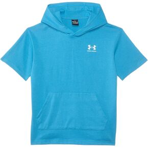 Under Armour Boys' Rival Tee Short Sleeve Hoodie (Big Kid), Ether Blue/White