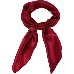 23.6" Satin Neck Scarf, Fashion Lightweight Hair Scarf Women Silky Satin Red Small Square Scarf Vintage Handkerchief Ribbon Scarf for Women Gift