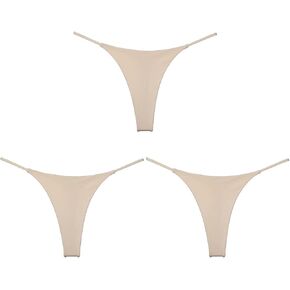 القطن النسائي ثونغ ثونغ مثيرة G-String Nude 3 Pack