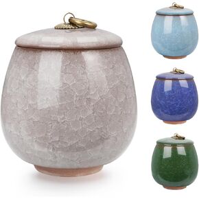 Abooxiu Ceramic جرة صغيرة للرماد البشري حرق الجثث للبالغين للبالغين من الذكور أنثى جلي