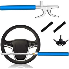 Steering Wheel Lock,Wheel Lock,Universal Retractable Car Steering Wheel Lock,Vehicle with Adjustable Anti-Theft Protection with Bonus Safety Hammer - Suitable for All Car Types in Saudi Arabia