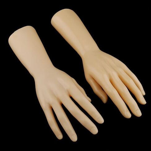 1 Pair of Male Hand Left Right Manikin Hand Model Gloves Rings Display Stand Holder Jewlery Organizer, Skin Color in Saudi Arabia