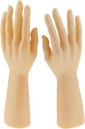 1 Pair of Male Hand Left Right Manikin Hand Model Gloves Rings Display Stand Holder Jewlery Organizer, Skin Color in Saudi Arabia