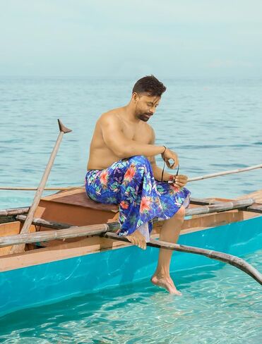 Happy Bay Men's Sarong Beach Wrap Bath Swim Pareo in Kuwait