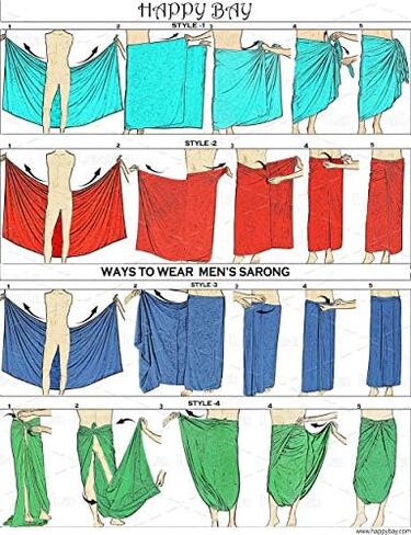 Happy Bay Men's Sarong Beach Wrap Bath Swim Pareo in Kuwait