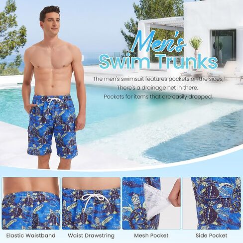 رجال Srnede Mens Swim Swick Swims Swim Wear Suits Wive Dry with Mesh Lining in Kuwait