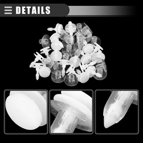 Motoforti Door Door Trim Plane Push Clips Bailar Retainer ، لـ Dodge Grand Caravan 2001-2020 ، البلاستيك ، No.6505292aa ، وايت ، 40 PCS in Kuwait