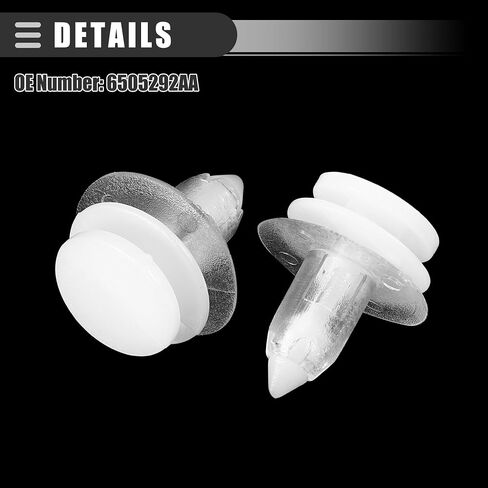 Motoforti Door Door Trim Plane Push Clips Bailar Retainer ، لـ Dodge Grand Caravan 2001-2020 ، البلاستيك ، No.6505292aa ، وايت ، 40 PCS in Kuwait