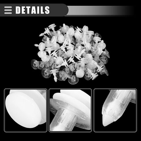Motoforti Door Door Trim Plane Push Clips Bailar Retainer ، لـ Dodge Grand Caravan 2001-2020 ، البلاستيك ، No.6505292aa ، وايت ، 40 PCS in Kuwait