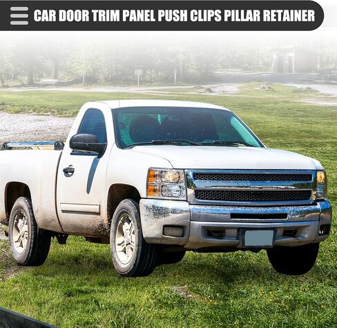 Motoforti Car Door Trim Panel Push Clips Pillar Retainer, for GMC C2500 C3500 Pickup 95-00, Plastic, No.15960325, White, 30 Pcs in Saudi Arabia