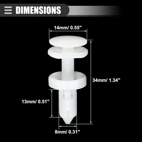 Motoforti Car Door Trim Panel Push Clips Pillar Retainer, for GMC C2500 C3500 Pickup 95-00, Plastic, No.15960325, White, 30 Pcs in Saudi Arabia